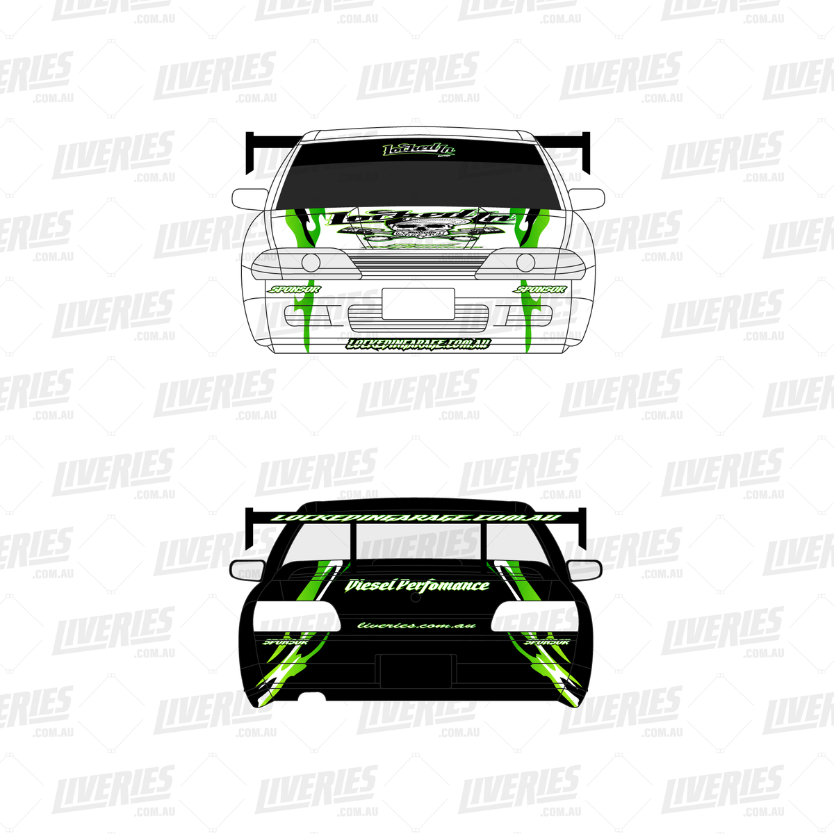 Locked In Garage - 1:10 Scale RC Drift Decal Sticker Kit | High-Impact Racing Graphics