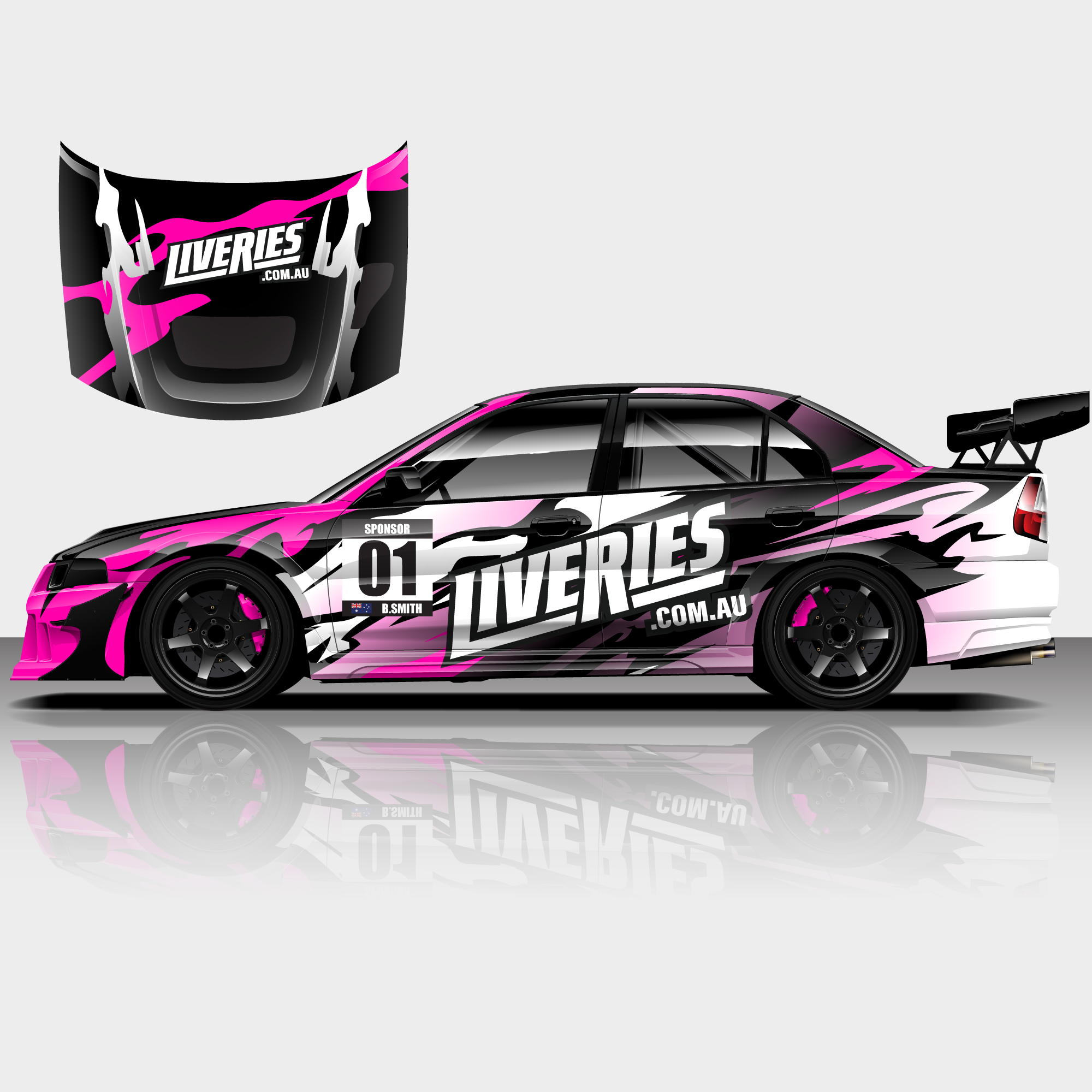 Swoosh Raspberry Rally Livery - Liveries.com.au