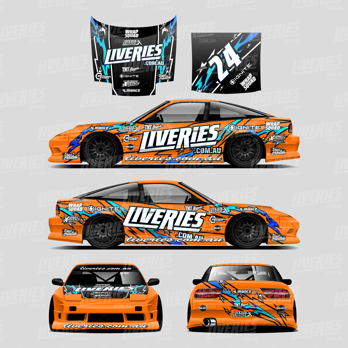 Beyond Stars - CITRUS RC Drift Decal Sticker Kit | Premium RC Decal Kit | 1:10 Scale